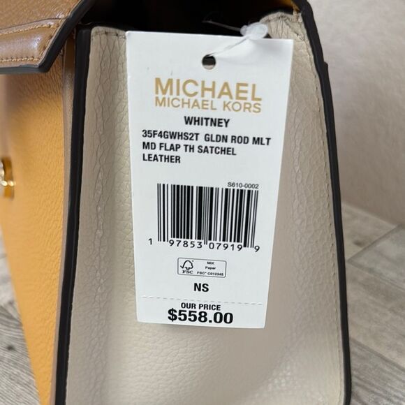 Michael Kors Whitney Goldenrod Medium Satchel NWT - Picture 13 of 13